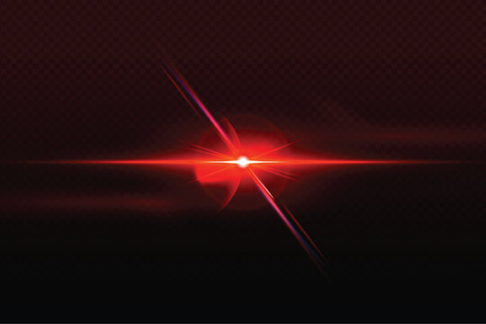 Light lens flare red effect with vector sun light.