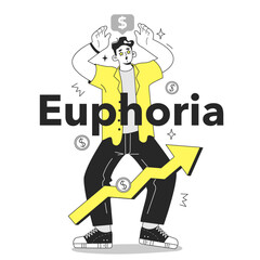 Obraz premium Cycle of investor emotions. Euphoria of character throughout the cycle