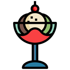 ICE CREAM filled outline icon