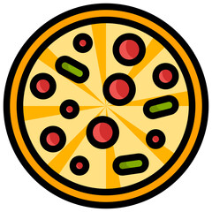 PIZZA filled outline icon