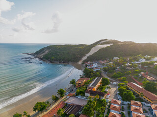 Aerial view of ponta negra beach and morro do careca in the city of natal, rio grande do norte, brazil