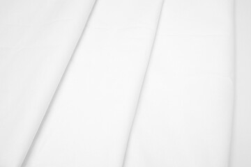 White cotton fabrics swatches on light background. Layered Textile Mockup