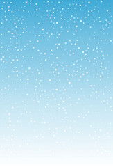 Silver Snowfall Vector Blue Background. Fantasy