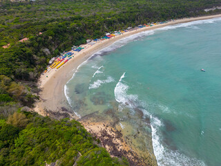 Aerial photo of madero beach in tibau do sul, rio grande do norte, brazil