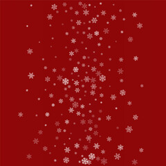 Obraz na płótnie Canvas Silver Snowflake Vector Burgundy Background.
