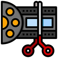VIDEO EDITING filled outline icon