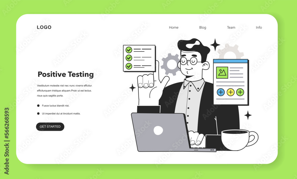 Poster software testing and debugging web banner or landing page. it specialist