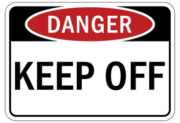 machine hazard sign and labels keep off