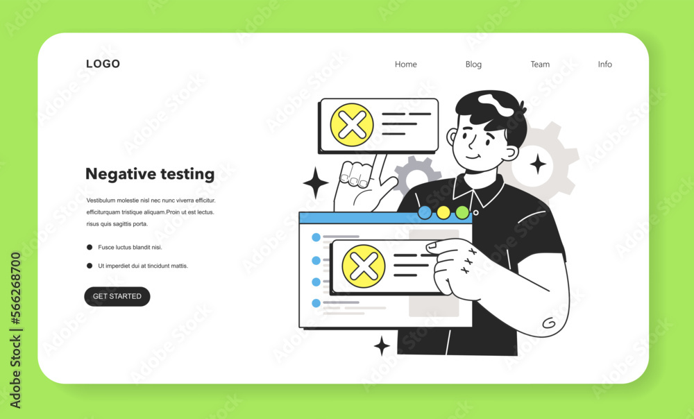Poster software testing and debugging web banner or landing page. it specialist