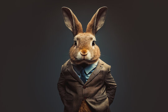 Generative AI of rabbit in suit