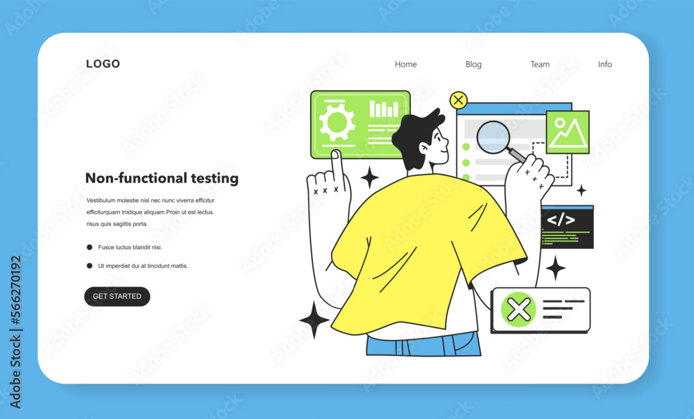 Poster non-functional testing technique web banner or landing page.