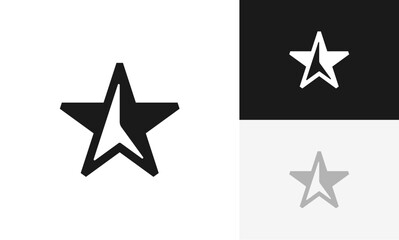 north star, star compass, compass logo icon design vector