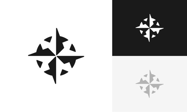 compass abstract logo icon design vector