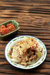Kol Goreng or Fried Cabbage, Indonesian Side Dish Menu for Penyetan.