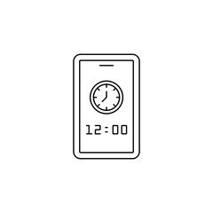 the clock on my mobile phone. outline icon