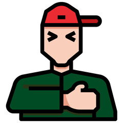 CHEST PAIN filled outline icon