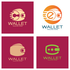 e wallet logo design illustration icon with a simple modern concept, for electronic wallets, digital money storage applications, digital savings, digital money transactions,vector