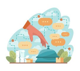 Signal concept. Person recieving or giving signal source. Allert sign