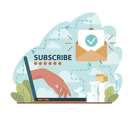 Subscription concept. A reminder for new social media content