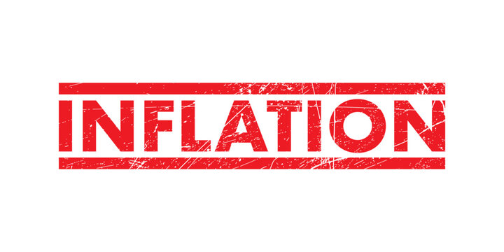 Vector illustration of the word Inflation in the red ink stamp