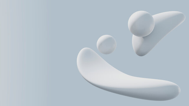 Render de formas abstractas flotando 