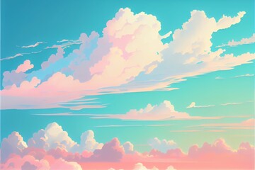 Fototapeta na wymiar Pastel color of sky background. Illustration graphic design. Generative AI