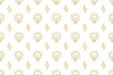 Light bulb electricity seamless pattern on white background vector design - obrazy, fototapety, plakaty