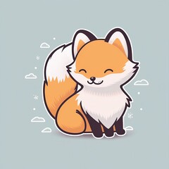 Obraz premium red fox cartoon