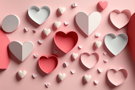 Lettre d'amour avec des coeurs en papier artisanal pour la Saint-Valentin