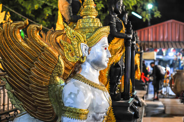 The Phaya Purisat statue at wat Julamanee temple, Samutsongkhram province, Thailand