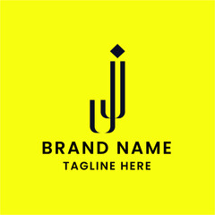 J Letter Initial Logo Design, Vector Template