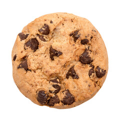 Chocolate chip cookies isolated. PNG transparency.