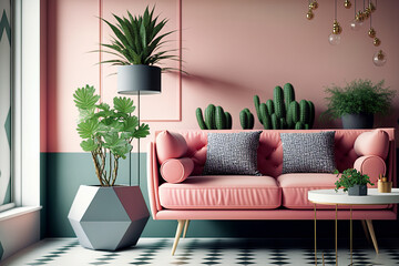 the pink Paradiso: modern living room