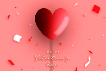 Set of Valentine's day Balloon with confetti illustration