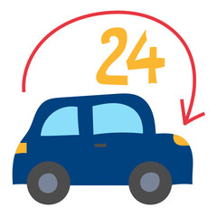 24 HOURS24 flat icon