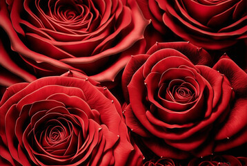 Natural red roses background Bouquet of fresh roses, flower bright background.generative ai