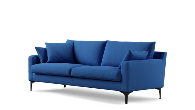 Modern sofa on isolated white background. Furniture for the modern interior, minimalist design.