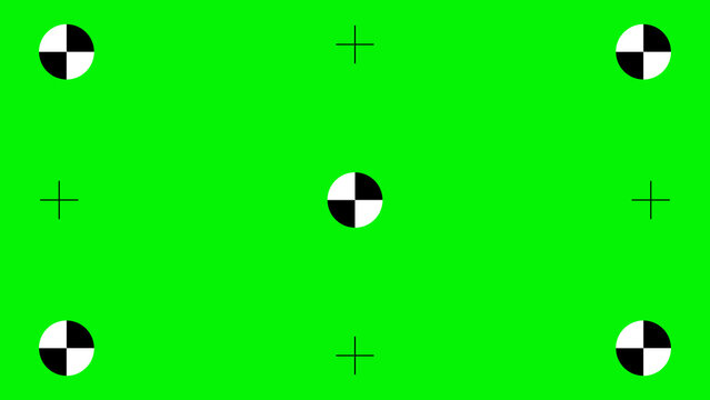 Motion Tracking Markers On Green Screen Background