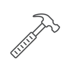 Hammer line icon. Minimalist icon isolated on white background. Hammer simple silhouette.
