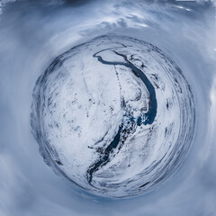 360 Grad Panorama Verschneite Landschaft in Island © Tim Otto
