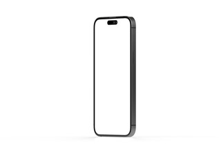 3d smartphone with blank screen isolated