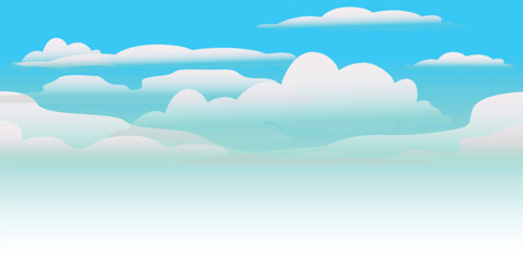 Blue sky with white fluffy cloud design background