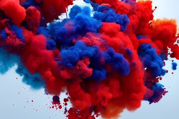 Red and Blue Color Splash Art