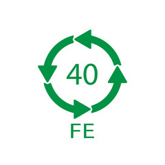 Plastic recycling symbol FE 40, Wrapping Plastic. Vector Illustration
