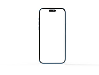 3d smartphone with blank screen isolated