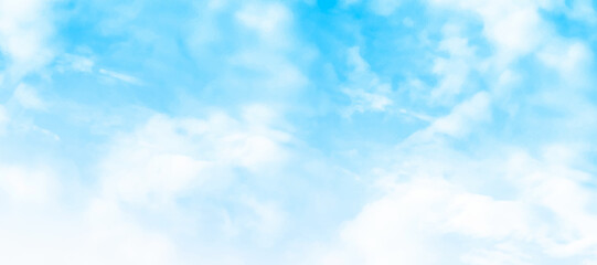 Beautiful White Clouds in Blue Sky. Vector illustrator