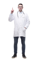 male doctor with a stethoscope. isolated on a white