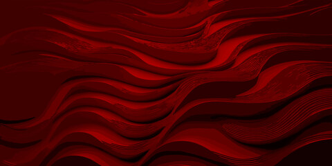 Abstract Red waves geometric background. Modern background design. gradient color. red papercut background. red eave background. 
