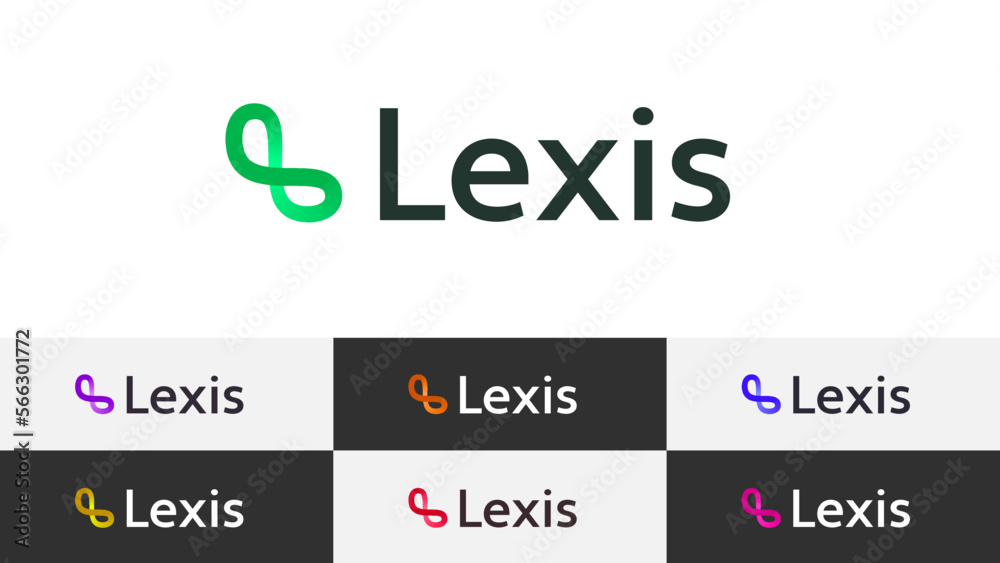 Poster infinity abstract letter l logo minimal linear gradient overlapping loop with editable text and easy
