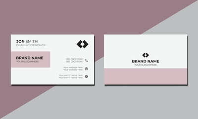 Minimal unique business card design, Horizontal and vertical layout.